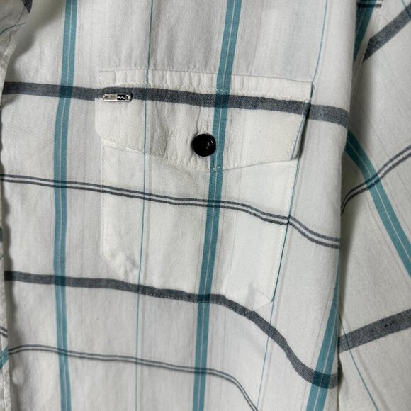 BILLABONG Plaid Cotton Short Sleeve Button Up Shirt Size XL - Picture 5 of 8